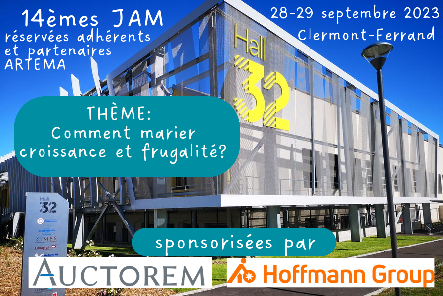 14èmes Journées ARTEMA de la Mécatronique (JAM) les 28 et 29 septembre 2023 à Clermont-Ferrand